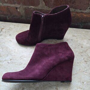 Aerosoles Plum Pie Suede Wedge Ankle Boots